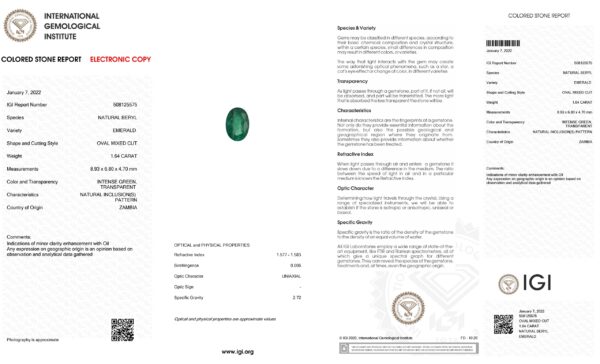 Diamond Earrings set with Pair of Oval Emeralds - Image 3