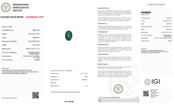 Diamond Earrings set with Pair of Oval Emeralds - Image 4