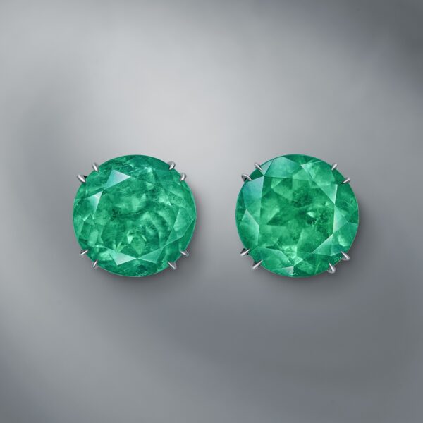 Natural Colombian Emerald Stud Earrings