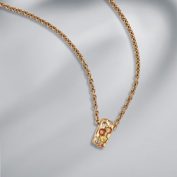 Multicolored Sapphire Pendant With Chain