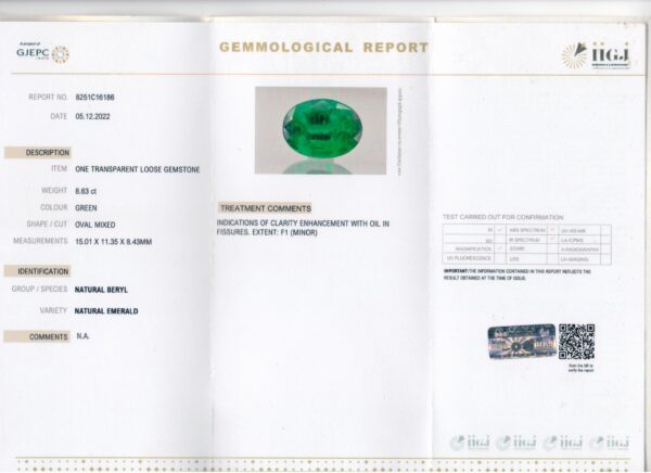 Diamond Ring set with Natural Zambian Emerald - Image 3