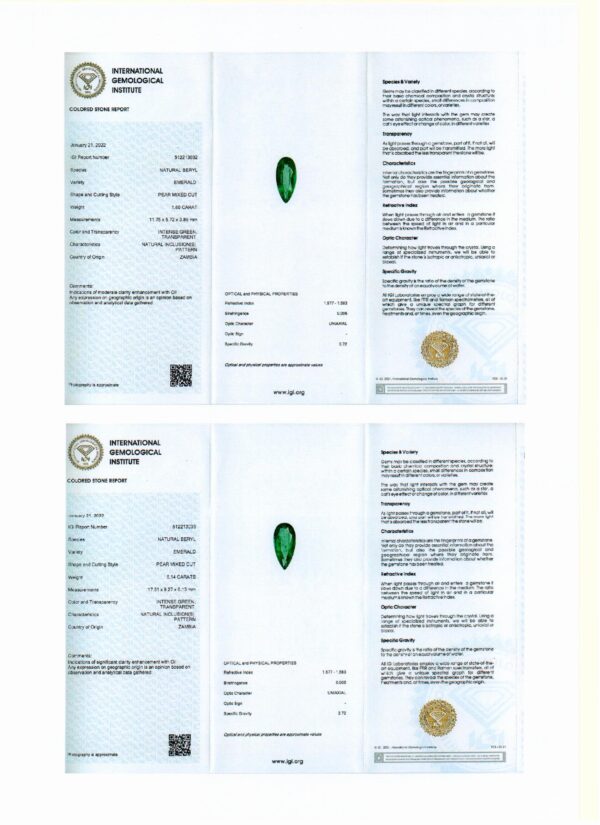 Diamond Ring Set With Zambian Emerald - Image 3