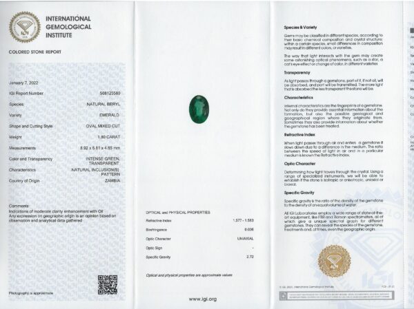 Diamond Ring Set With  Natural Emerald Oval Mixed Cut - Image 2