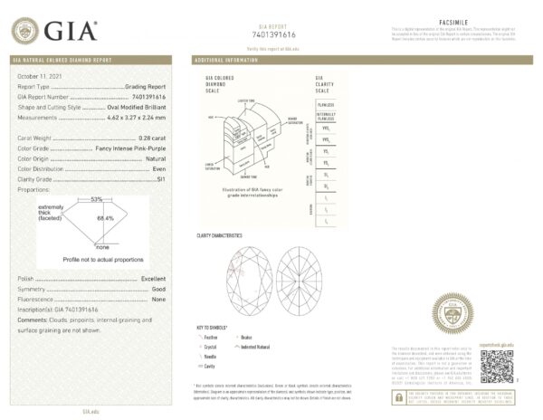 Natural Fancy Intense Pink – Purple Diamond Ring - Image 4