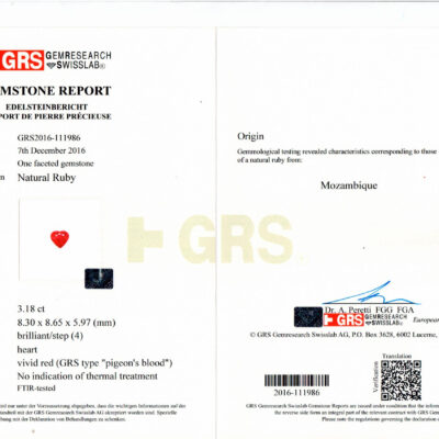 Natural “Vivid Red” Mozambique Ruby & Diamond Pendant With Chain
