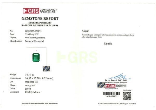 Diamond Ring Set with Natural Zambian Emerald - Image 3