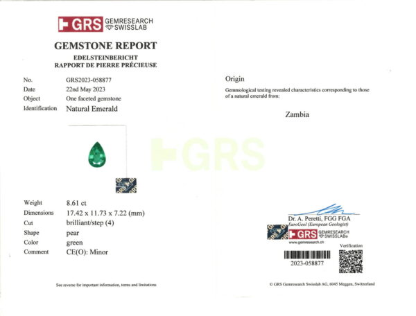 18 K Yellow Gold Ring set with Teardrop Emerald - Image 3