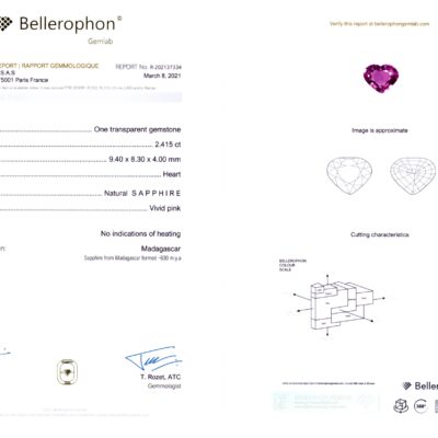 Natural Pink Sapphire & Diamond Pendant With Chain