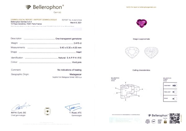 Natural Pink Sapphire & Diamond Pendant With Chain - Image 2