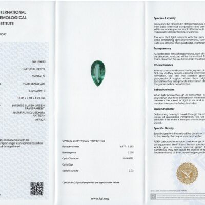 Diamond Ring Set With Zambian Emerald