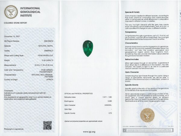 Diamond Ring Set With Zambian Emerald - Image 3