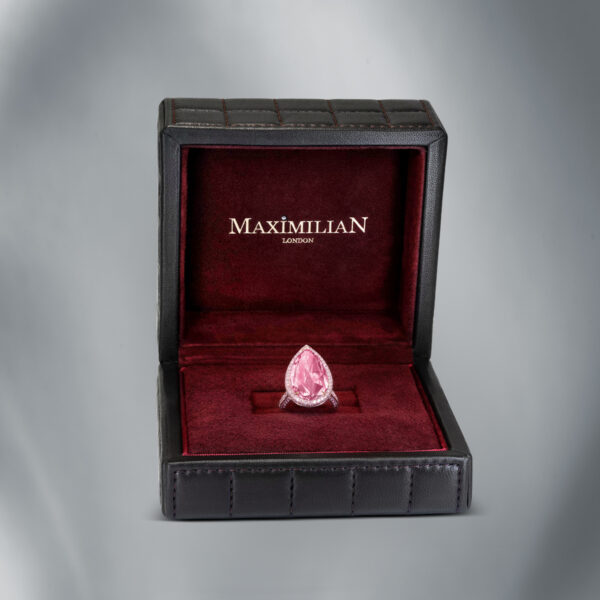 Diamond Ring Set With Natural Fancy Pinkish Brown Diamond - Image 3