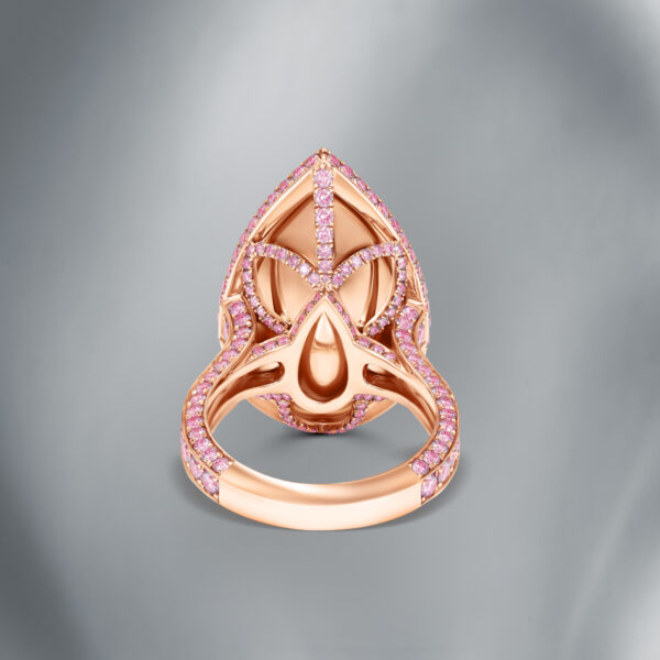 Diamond Ring Set With Natural Fancy Pinkish Brown Diamond - Image 2