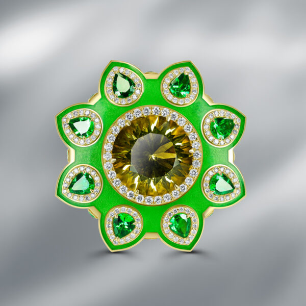 Natural Beryl & Diamond Ring - Image 2