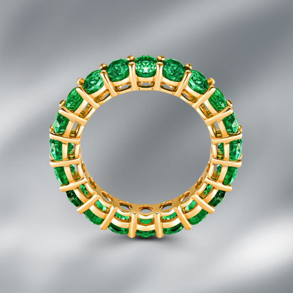 Eternity Band Set With Zambian Emeralds - Image 2