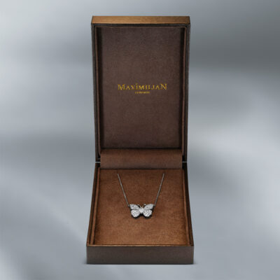 Butterfly Diammond Pendant With 18k Gold Chain