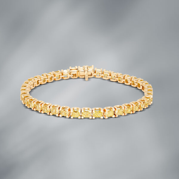 Fancy Yellow Diamond Bracelet Set in 18K Yellow Gold