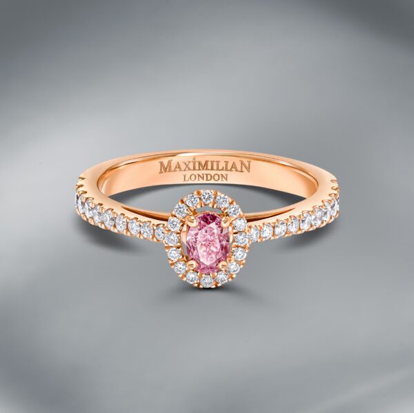 Natural Fancy Intense Pink – Purple Diamond Ring - Image 2