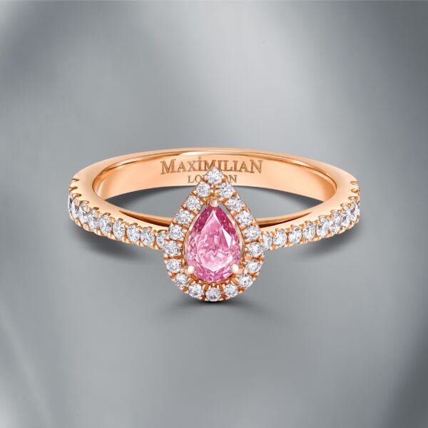 Natural Fancy Intense Pink – Purple Diamond Ring - Image 2