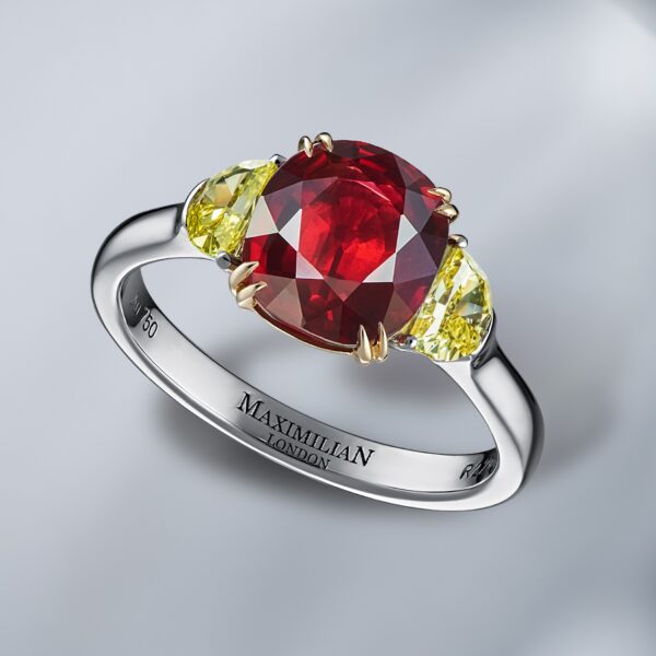Natural Mozambique Ruby & Diamond Ring