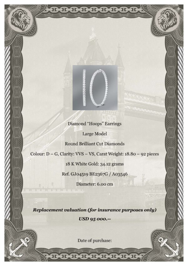 Diamond “Hoops” Earrings - Image 3