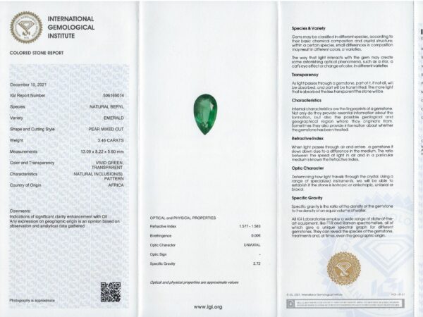 Diamond Ring Set With Zambian Emerald - Image 2